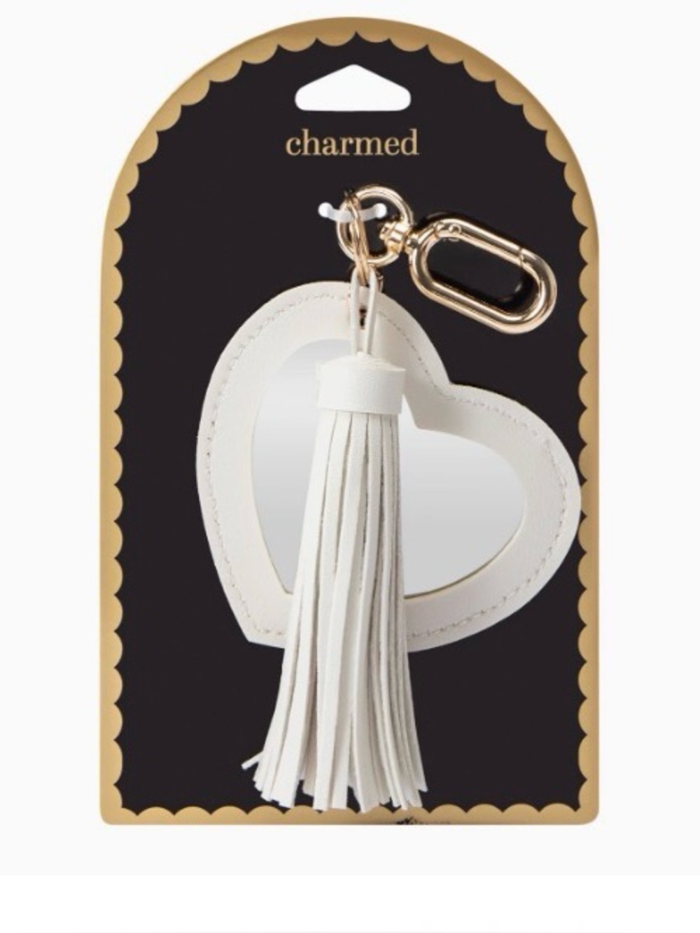 Bag Charm & keychainCharmed White Heart Mirror Tassel